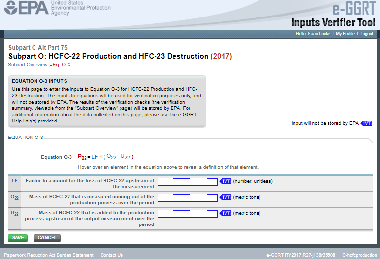 Image of Subpart O: HCFC-22 Production and HFC-23 Destruction webpage.